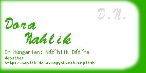 dora nahlik business card